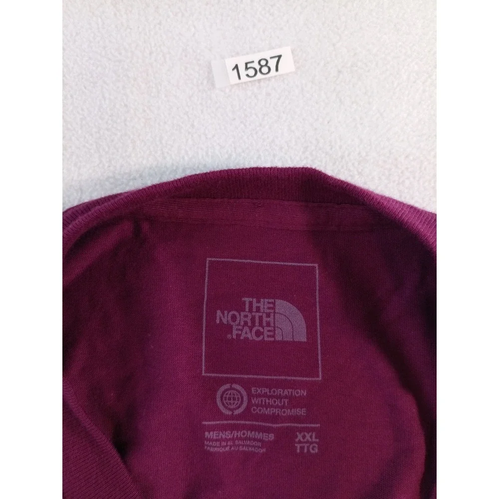 The North Face Shirt Mens XXL Long Sleeve Burgundy Logo Tee Outdoor Casual